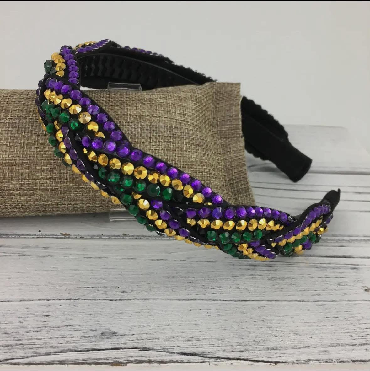 Mardi Gras braided headband