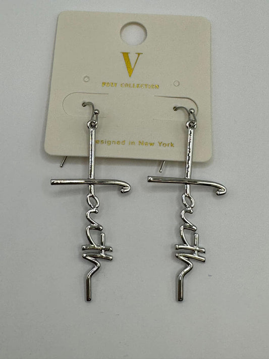 Silver Faith Earrings